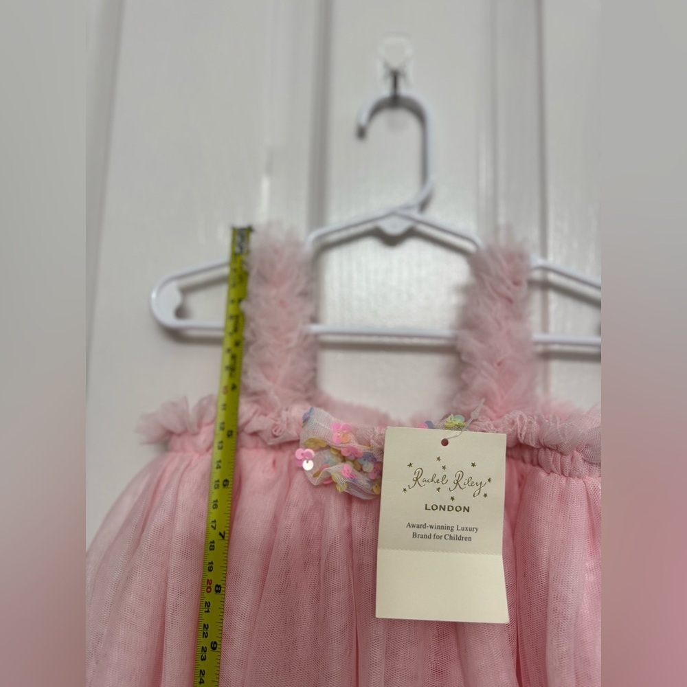 Rachel Riley London Pink Tulle Party Dress | Girls 4Y | Sequin Bow | NWT - Picture 7 of 8